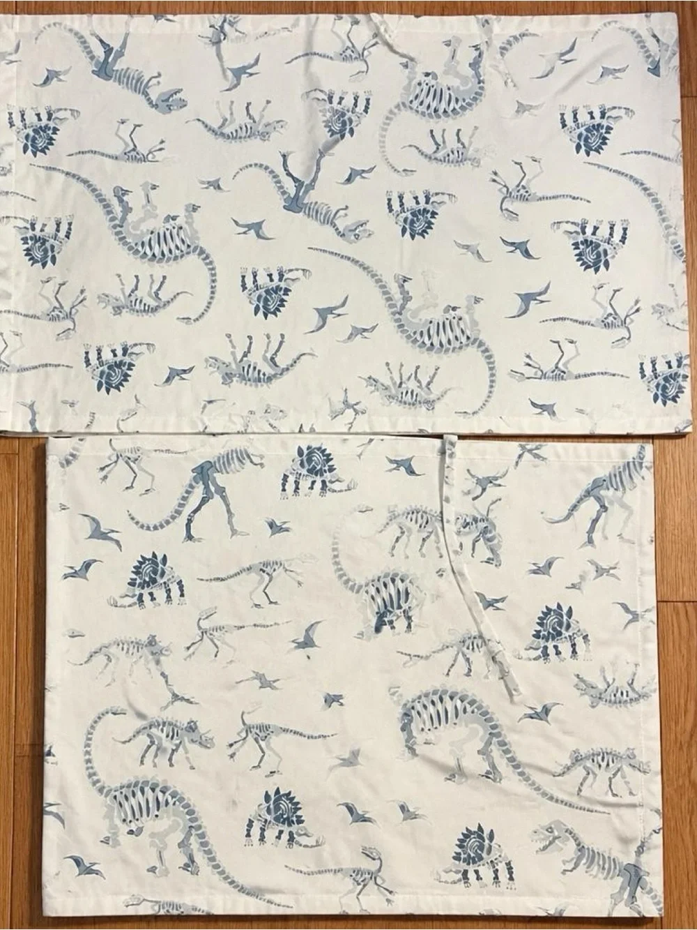 Pottery Barn Kids Dino Bones Twin Sheet Set Flat Fitted 2 Pillowcases Organic